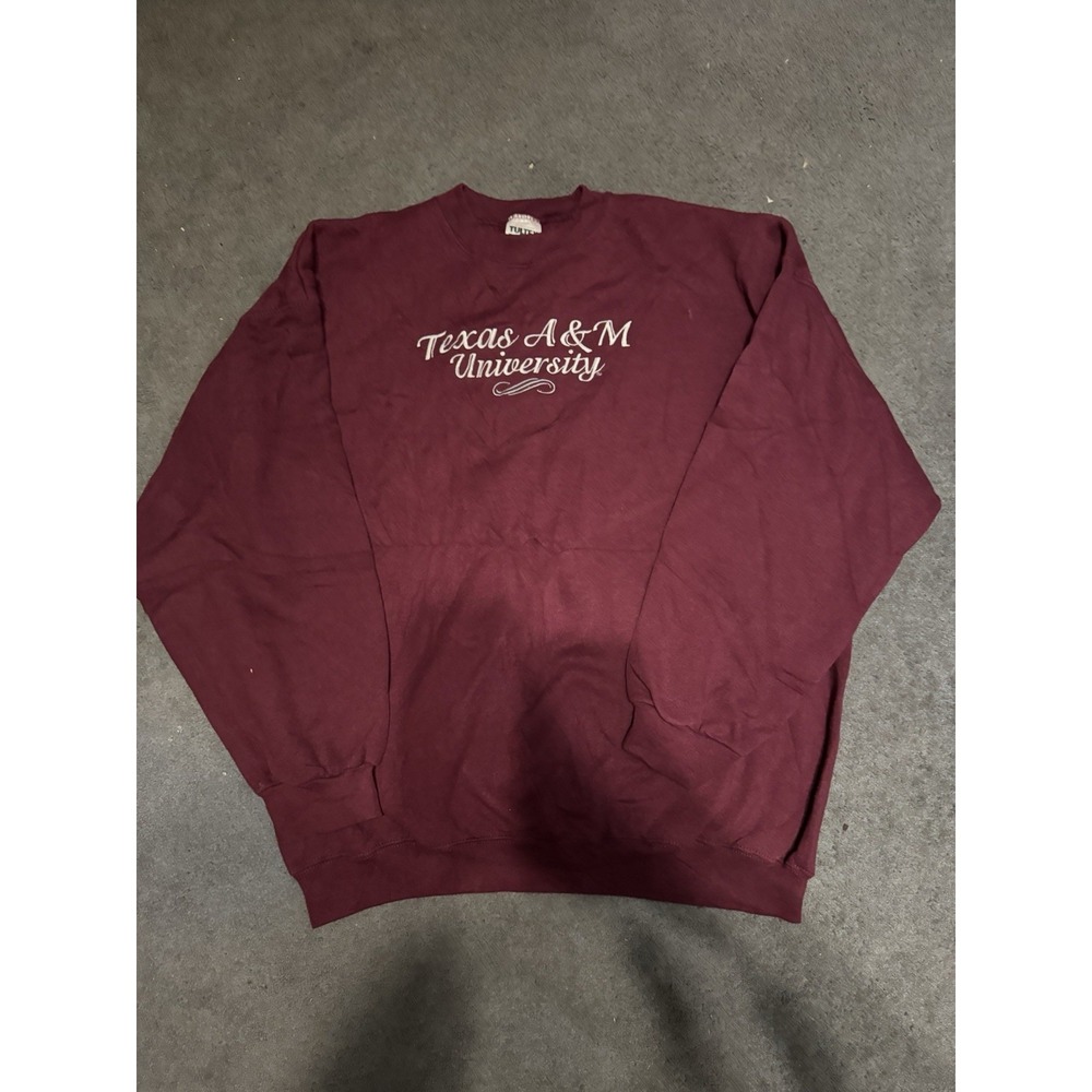 Vintage Texas A&M University Crewneck Sweatshirt Mens 2XL Maroon Embroidered